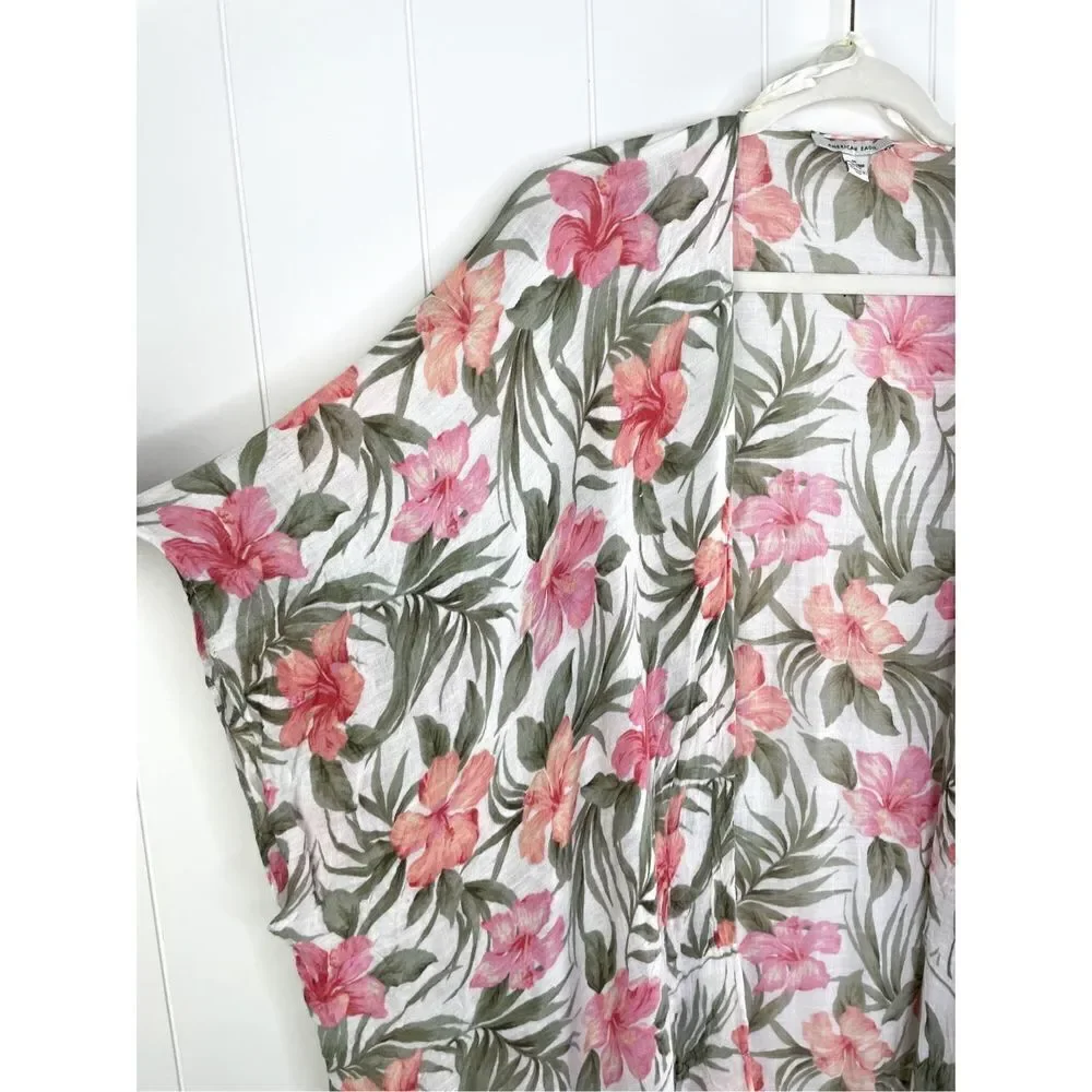 American Eagle AE Floral Chiffon Kimono‎ Swim Coverup Womens OS